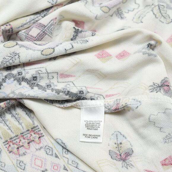 NEW Cato Women Blouse Top V Neck Paisley Short Sleeve Polyester White Size 26/28 - Picture 8 of 8